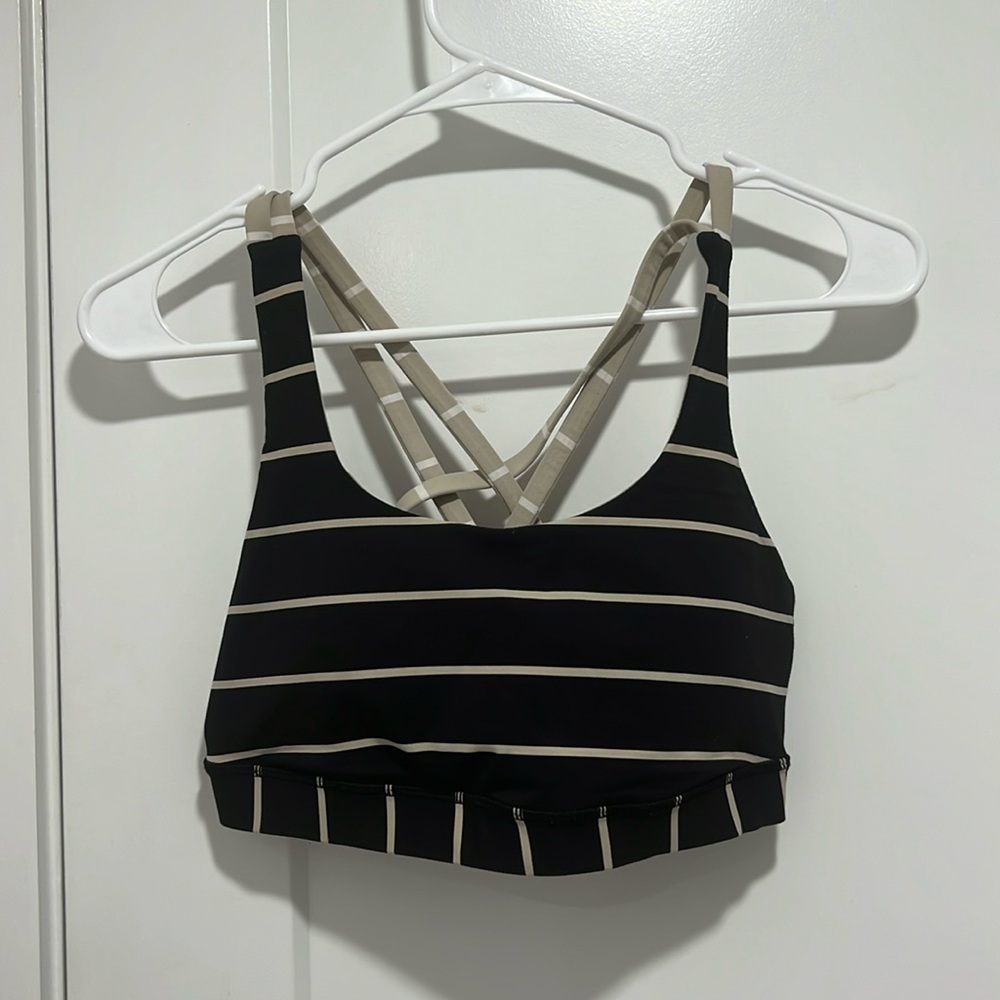 Lululemon striped neutral sports bra